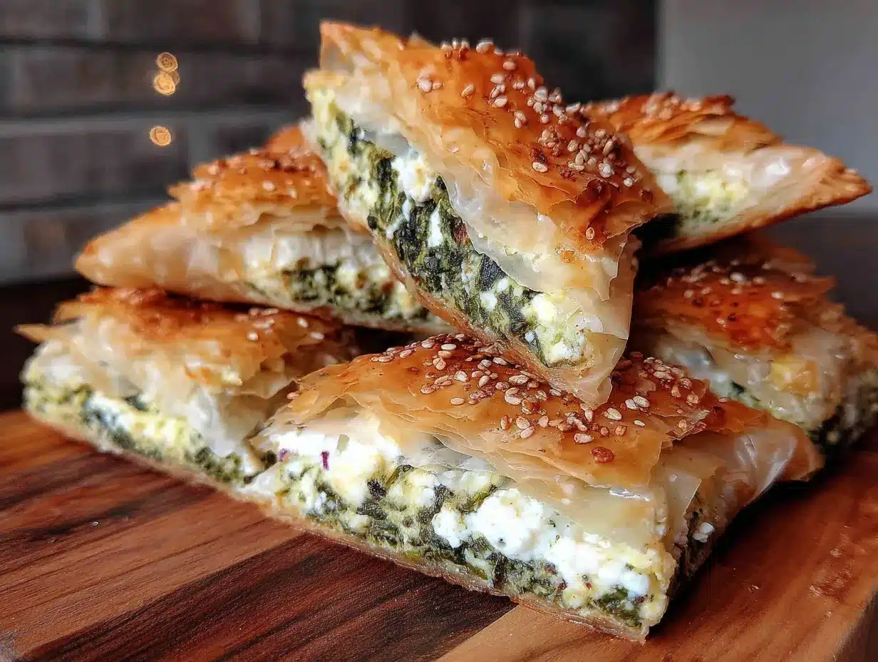 Greek Spanakopita Triangles preparation steps