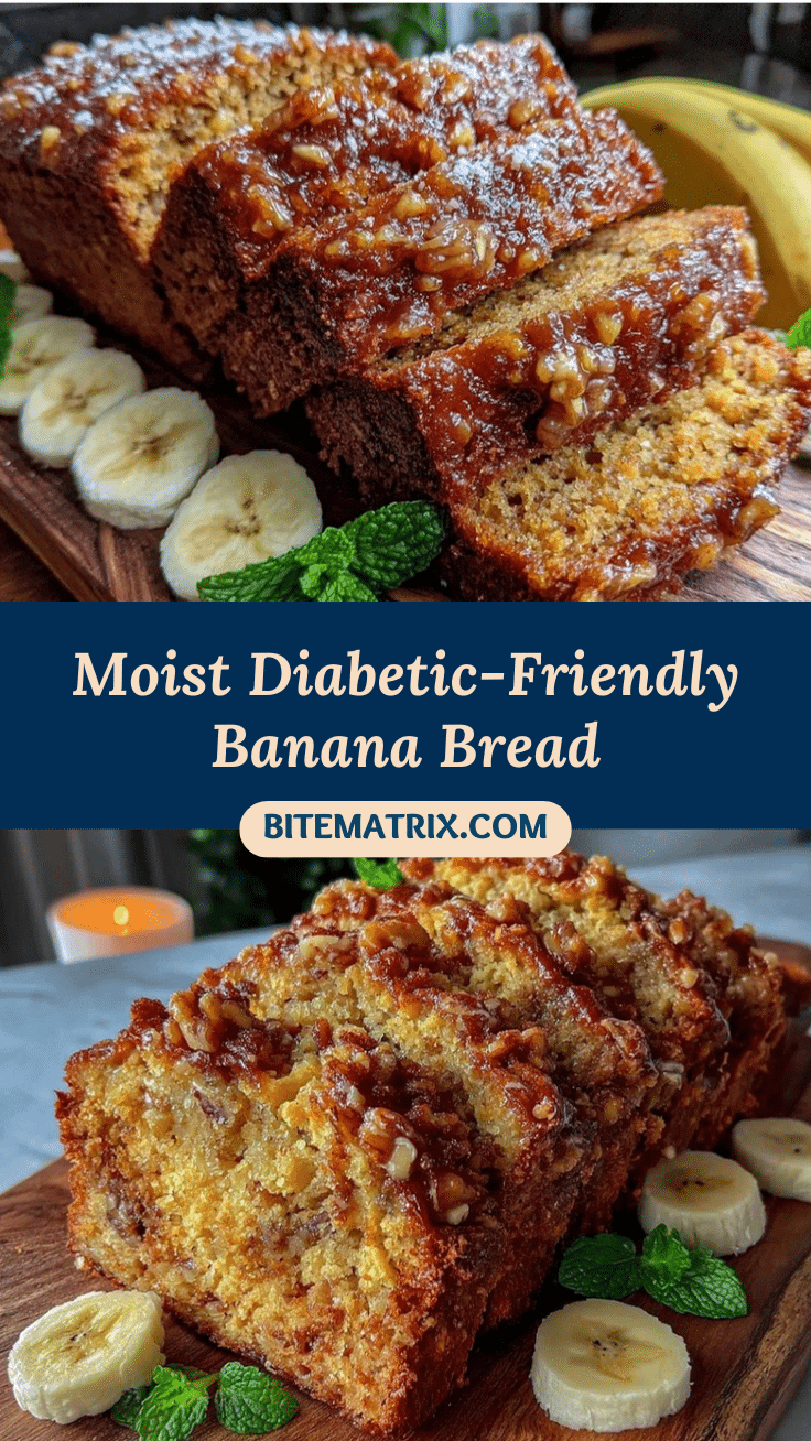 healthy diabetic-friendly banana bread recipe