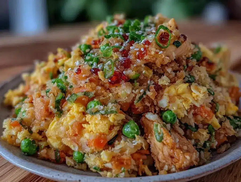 healthy low-carb cauliflower fried rice - featured image