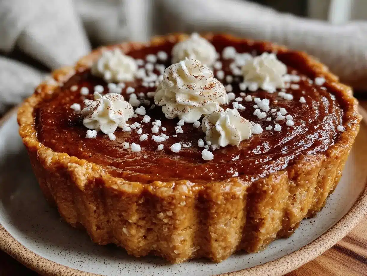 healthy sugar-free pumpkin pie preparation steps