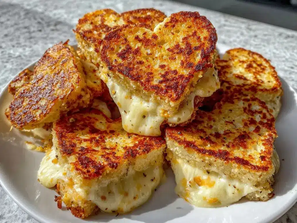 heart shaped grilled cheese sandwiches - featured image