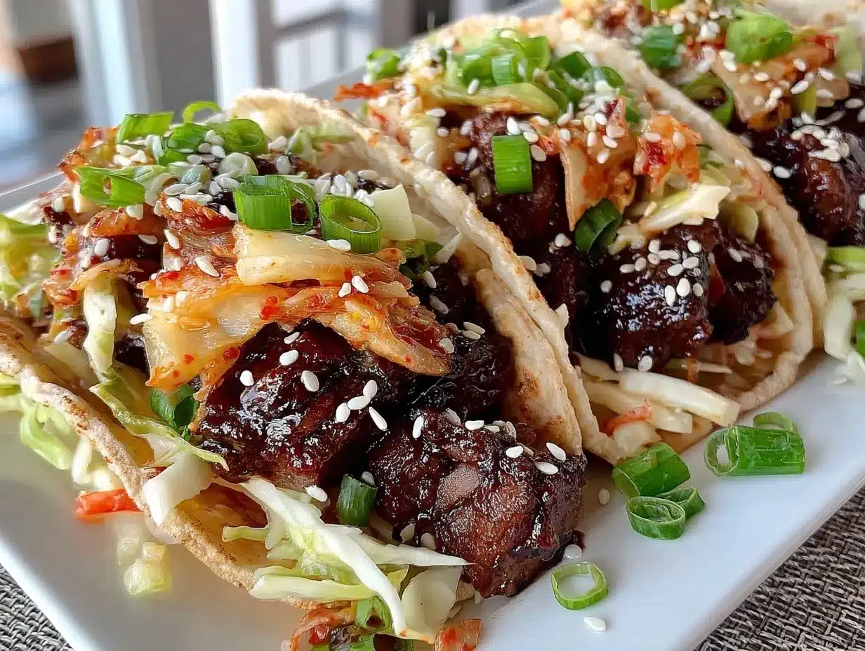 Korean BBQ tacos preparation steps