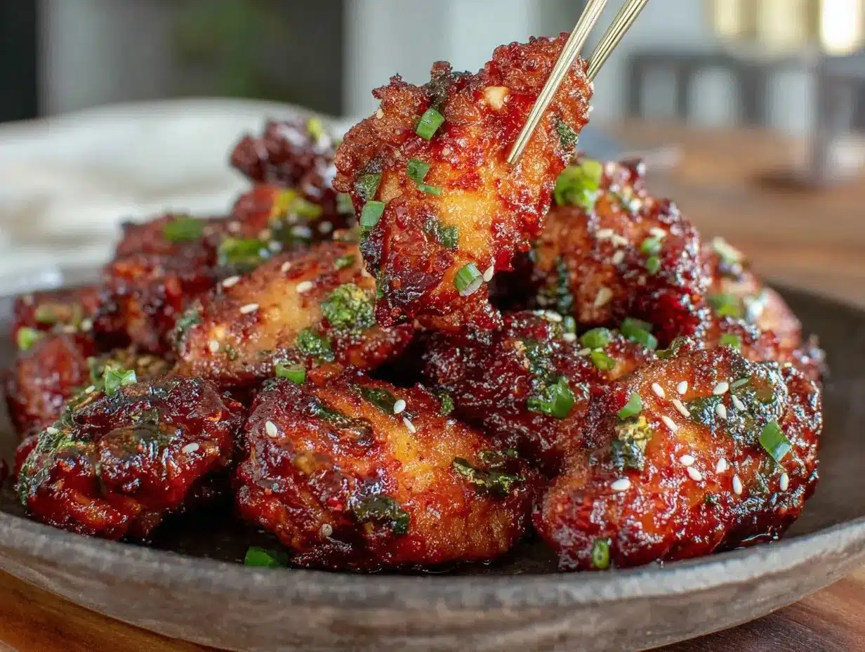 Korean fried chicken wings preparation steps