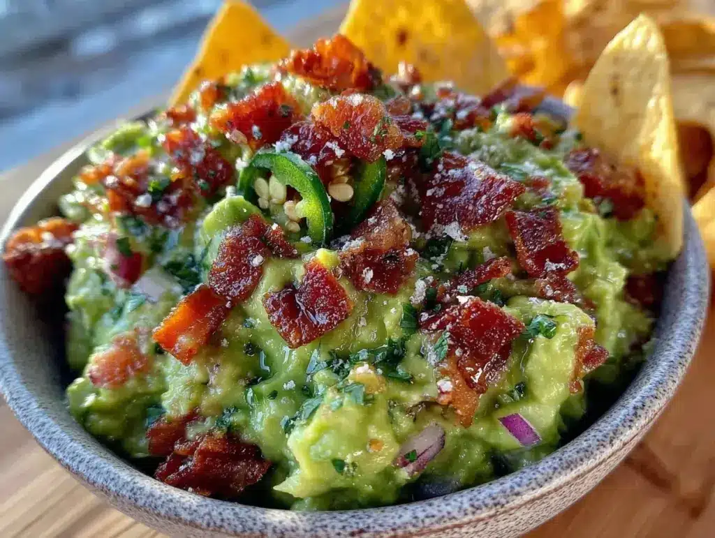 loaded guacamole with bacon - featured image