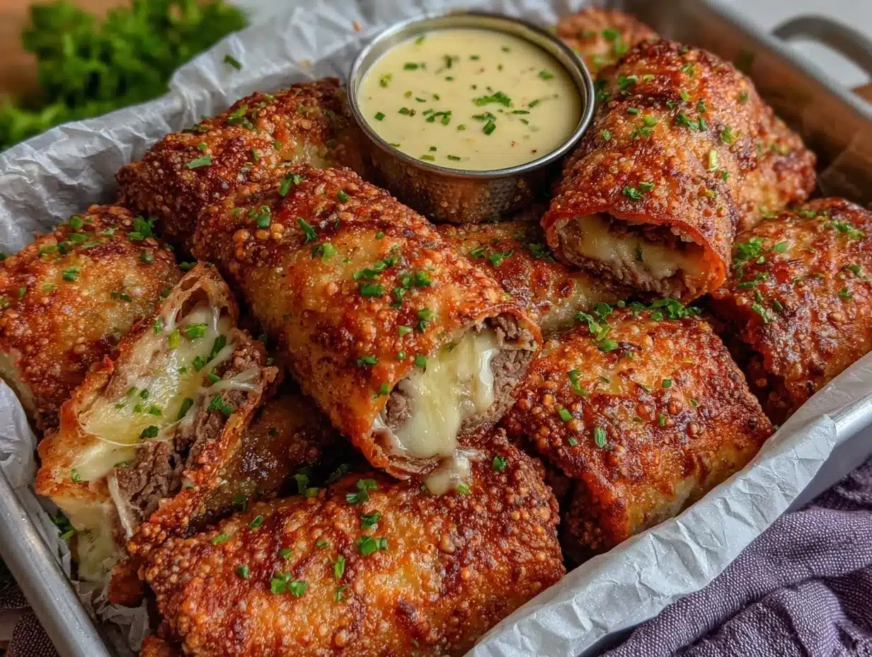Philly Cheesesteak Egg Rolls preparation steps