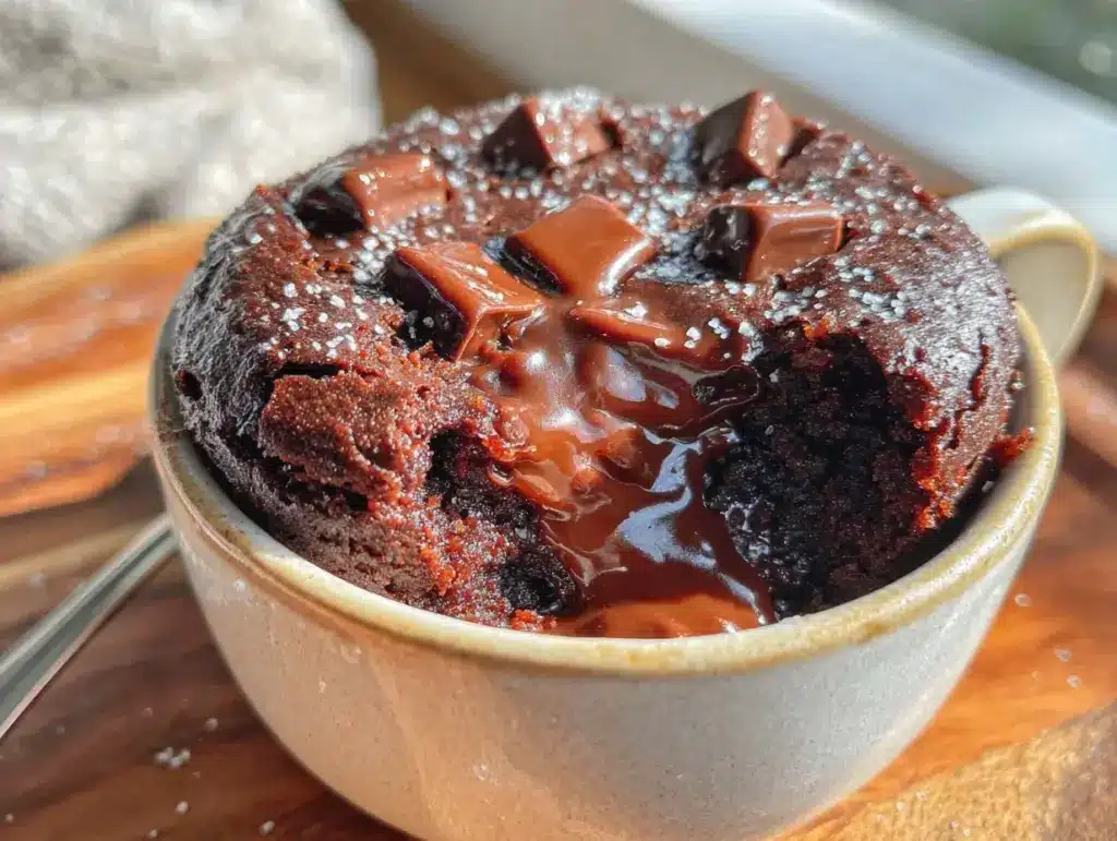 quick gooey mug brownie - featured image