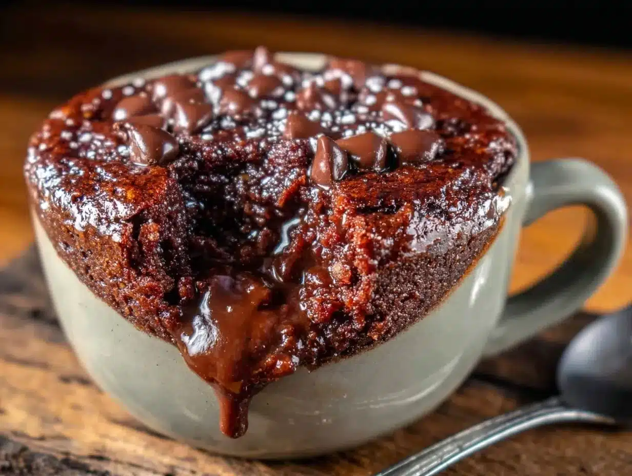 quick gooey mug brownie preparation steps