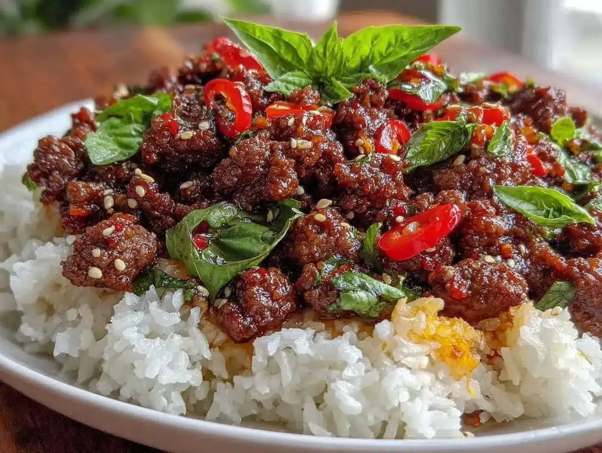 quick thai basil beef stir-fry preparation steps