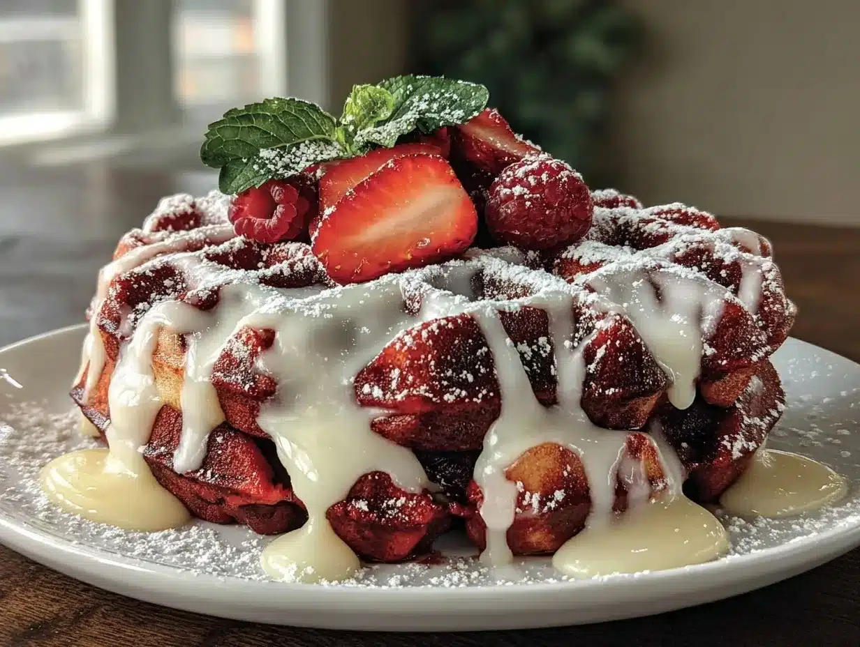 Red Velvet Belgian Waffles preparation steps