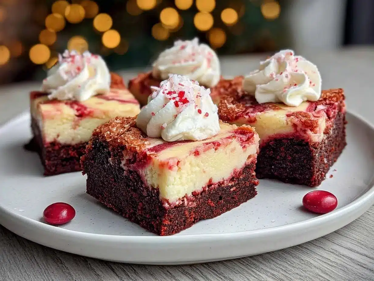 Red Velvet Cheesecake Swirl Brownies preparation steps