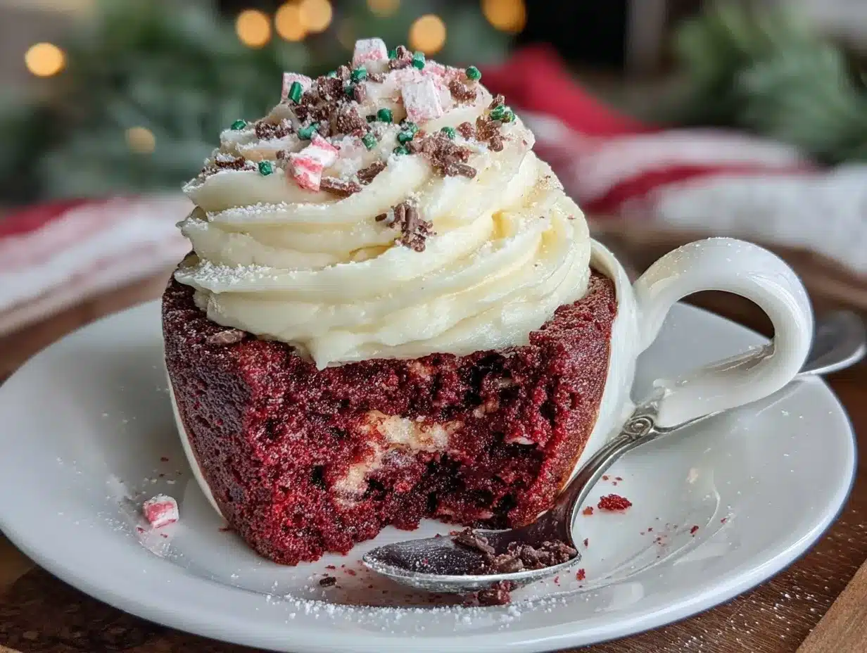 red velvet mug cake for one preparation steps