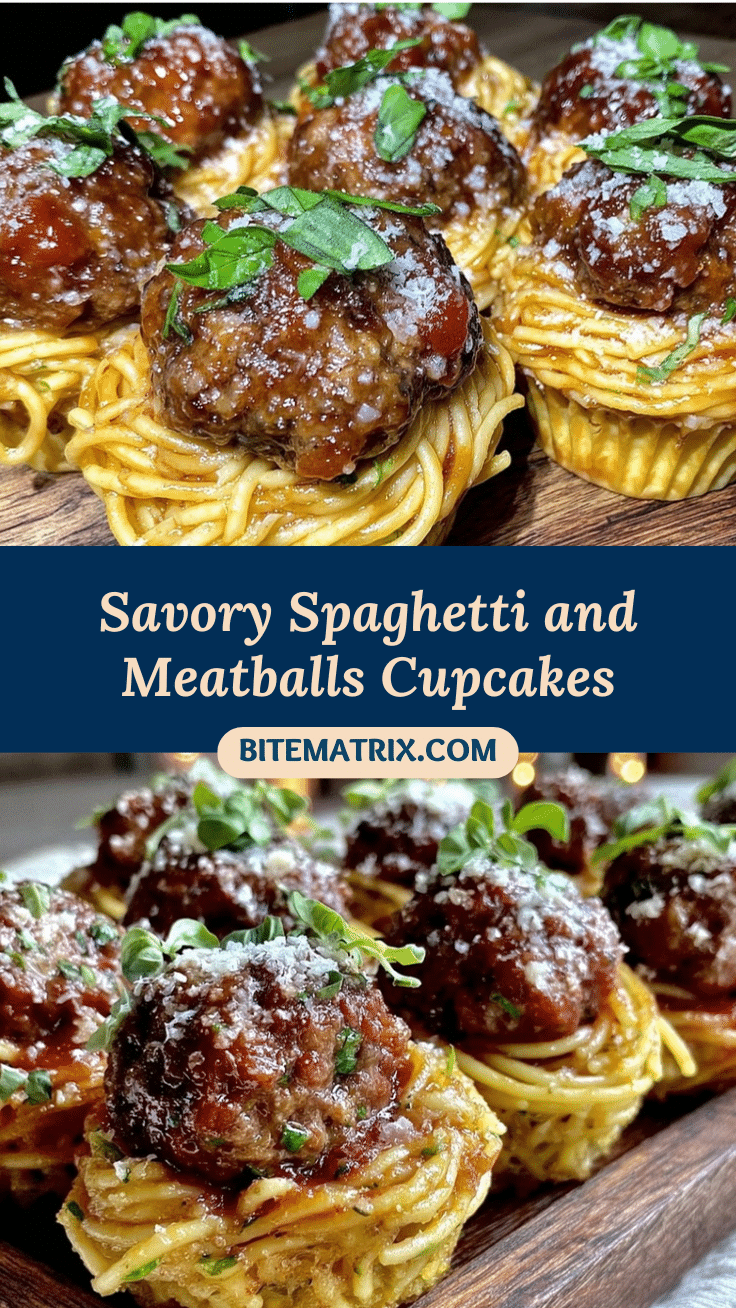 savory spaghetti and meatballs cupcakes recipe