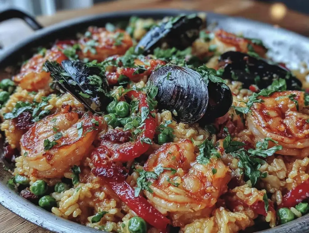 small batch Spanish seafood paella - featured image