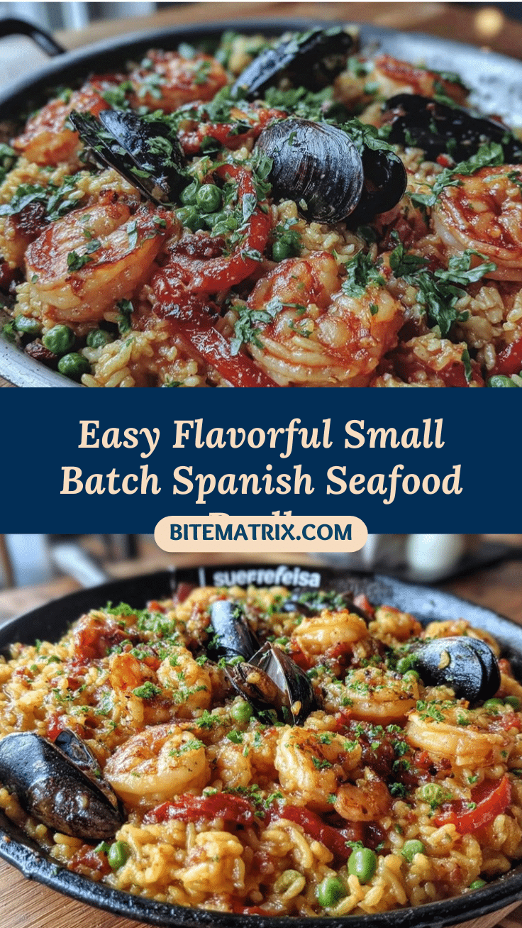 small batch Spanish seafood paella recipe
