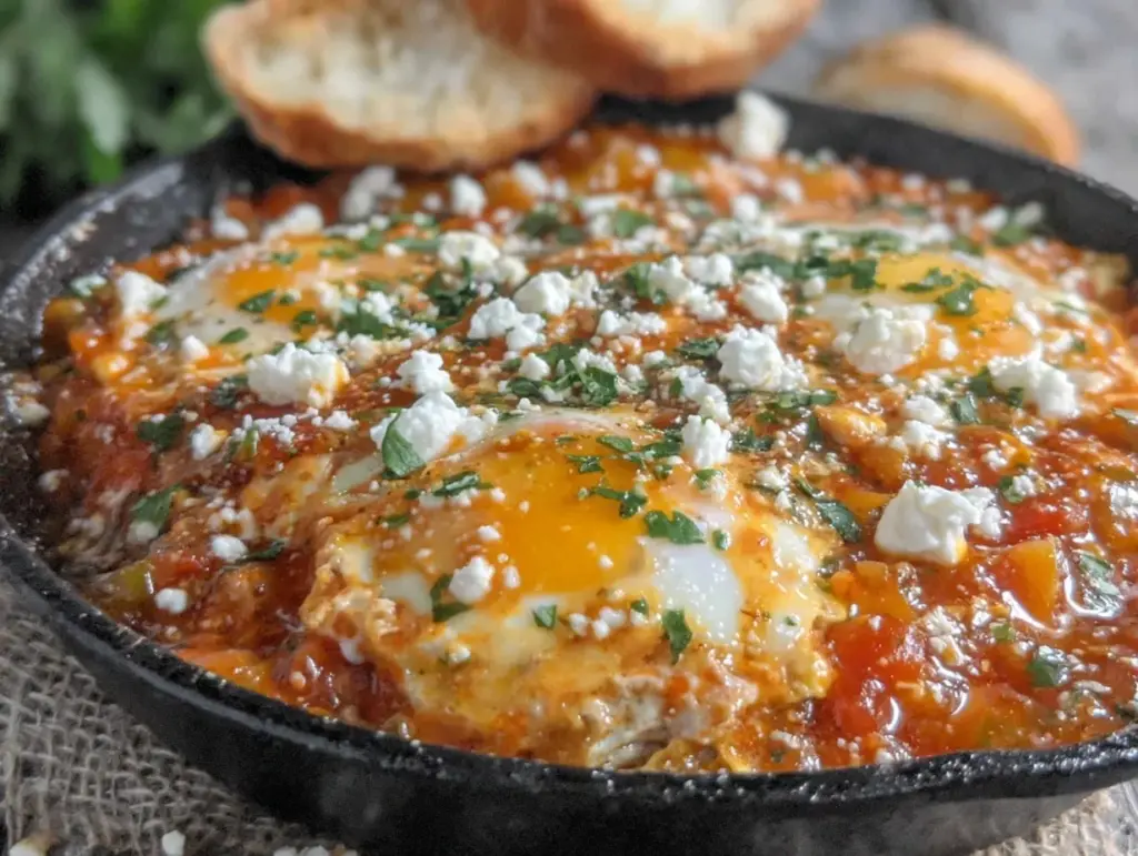 spicy shakshuka with creamy feta - featured image