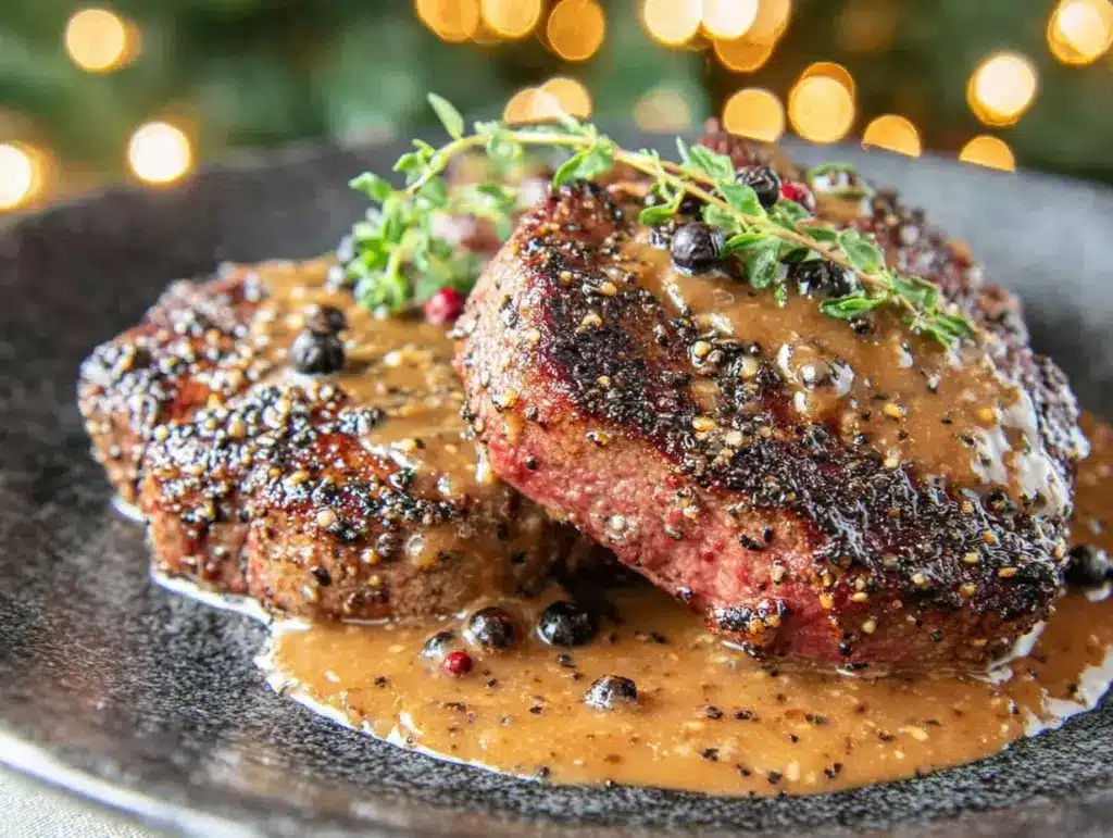 steak au poivre for two - featured image