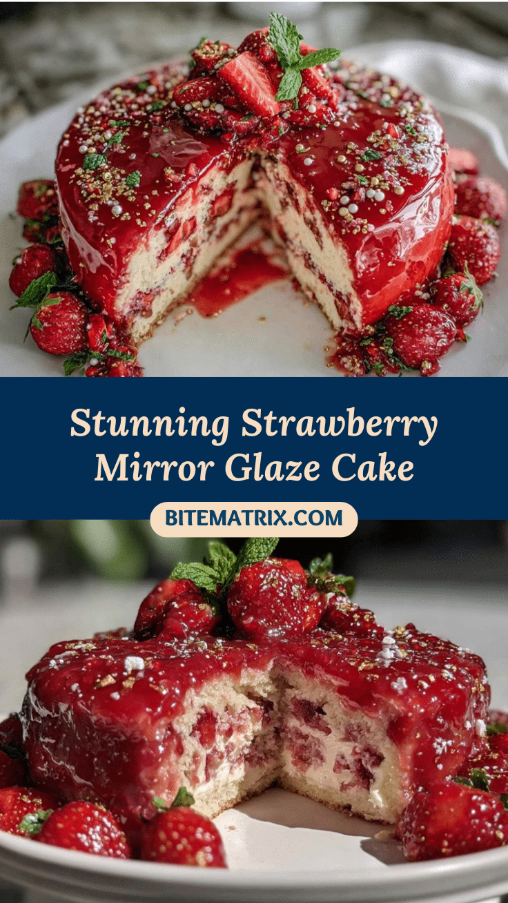 Strawberry Mirror Glaze Cake recipe
