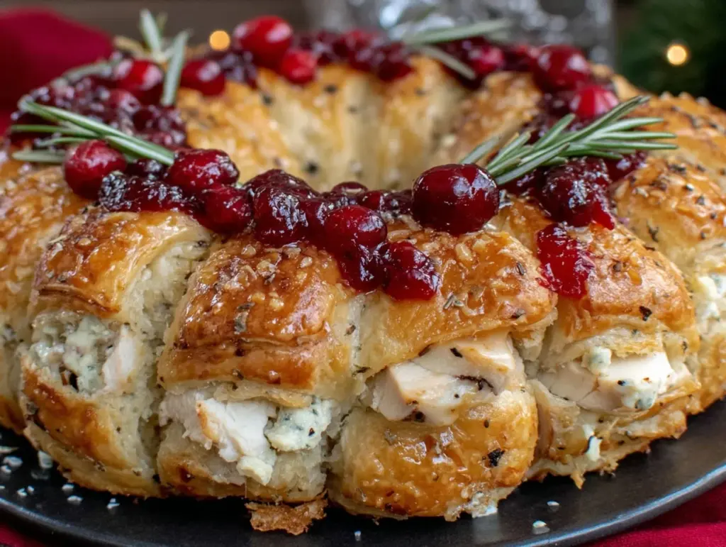 turkey and cranberry crescent ring - featured image