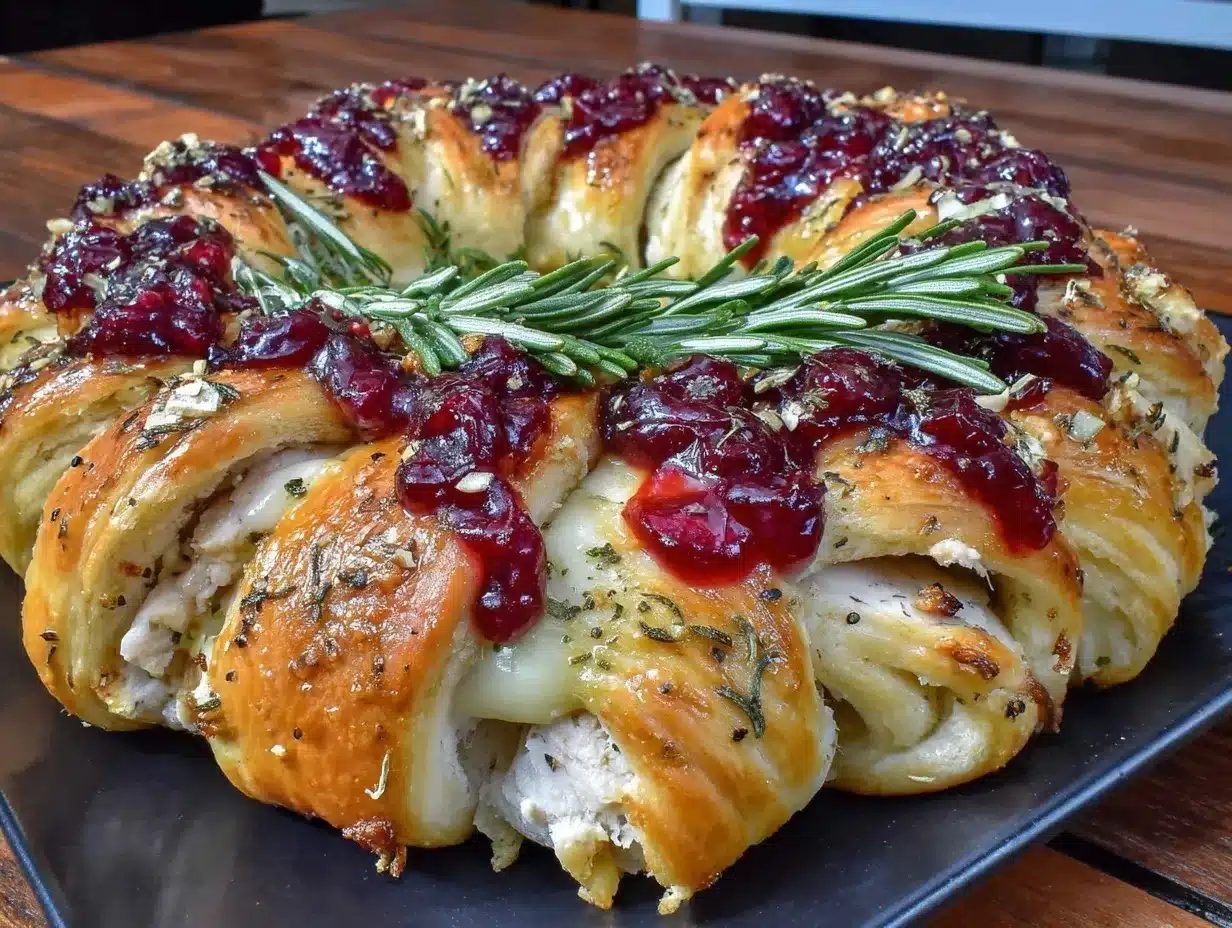 turkey and cranberry crescent ring preparation steps