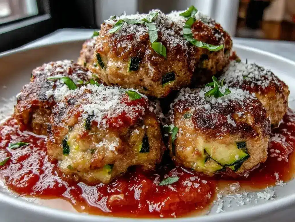 turkey zucchini meatballs - featured image