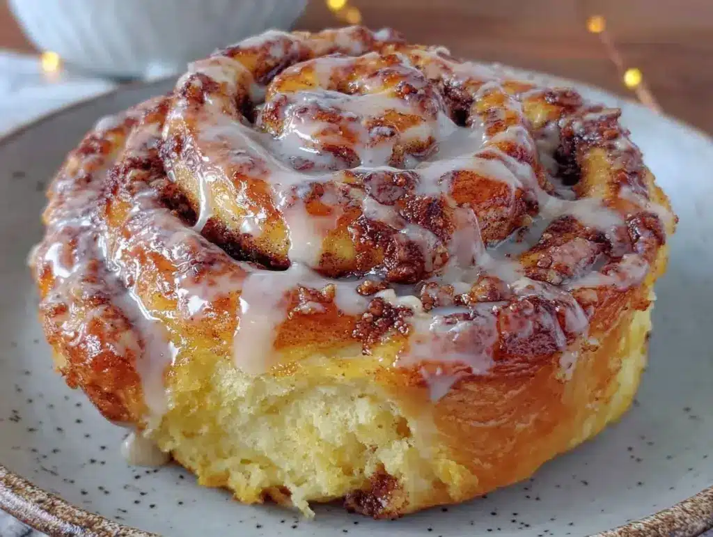 ultimate gooey single cinnamon roll recipe - featured image