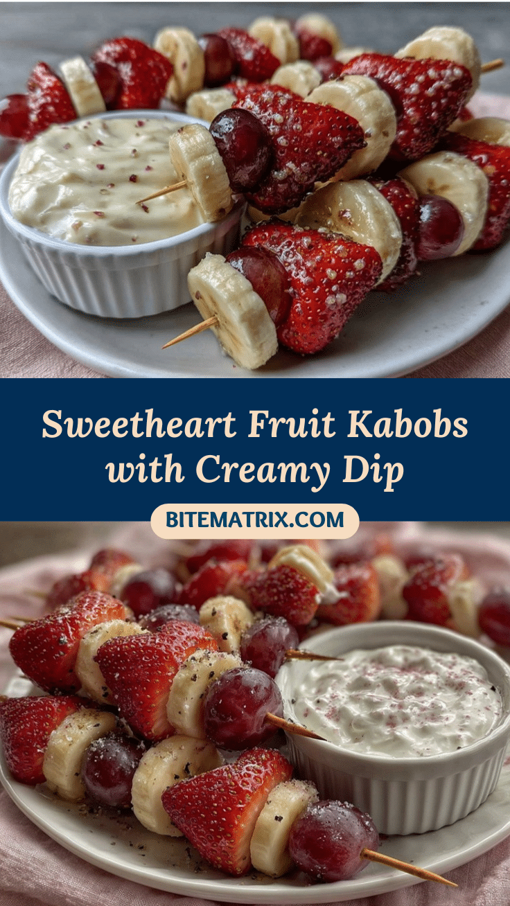 Valentines fruit kabobs with yogurt dip recipe
