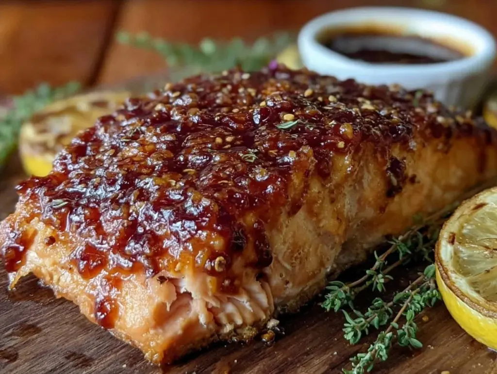 whiskey glazed salmon - featured image