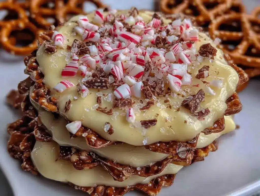 White Chocolate Peppermint Pretzel Crisps - featured image