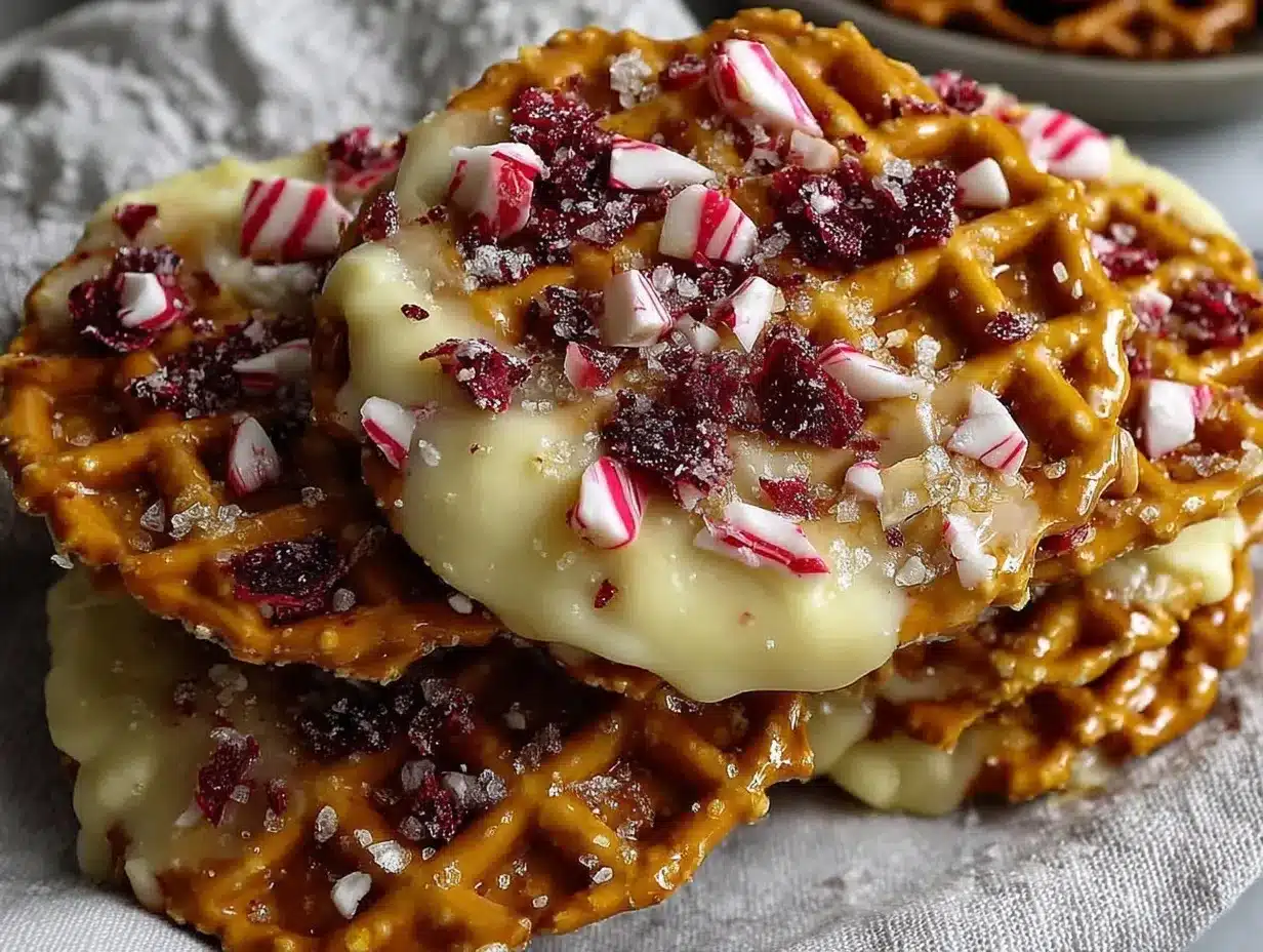 White Chocolate Peppermint Pretzel Crisps preparation steps