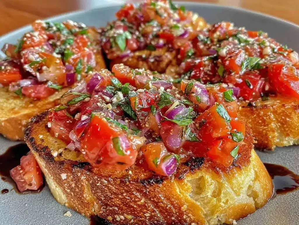bruschetta with fresh tomatoes and basil - featured image