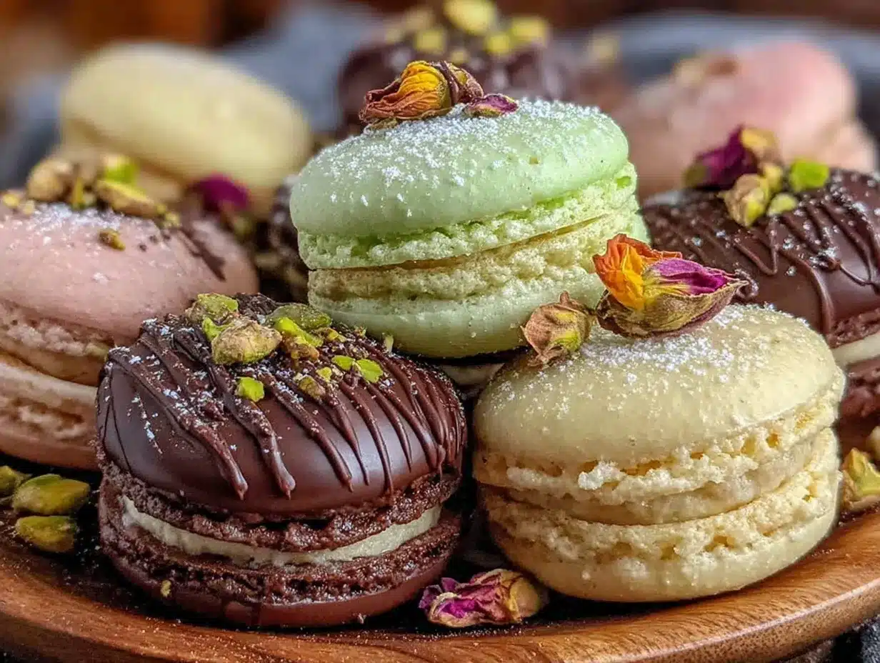 chocolate-dipped macarons preparation steps