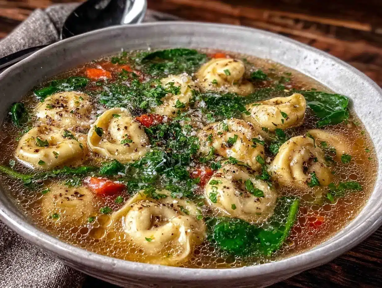 comforting tortellini soup preparation steps