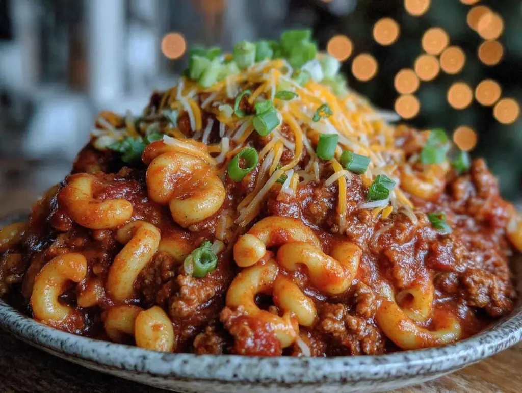 cozy chili mac - featured image