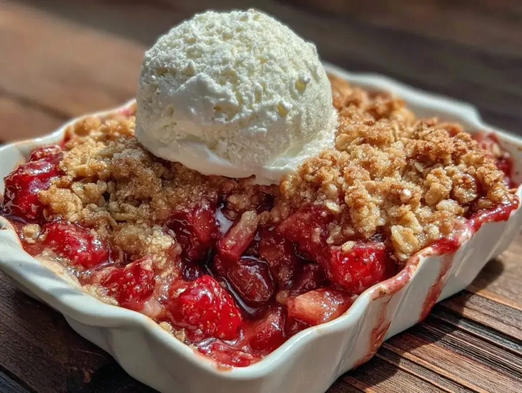 cozy rhubarb crisp - featured image