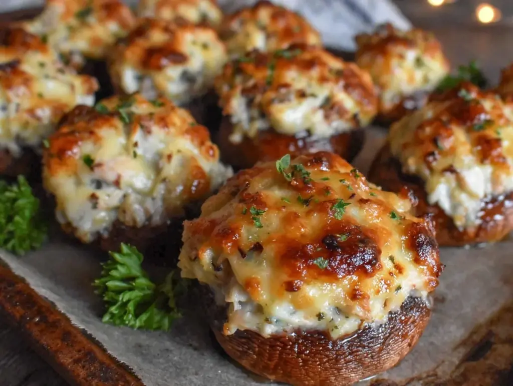 crab-stuffed mushrooms - featured image
