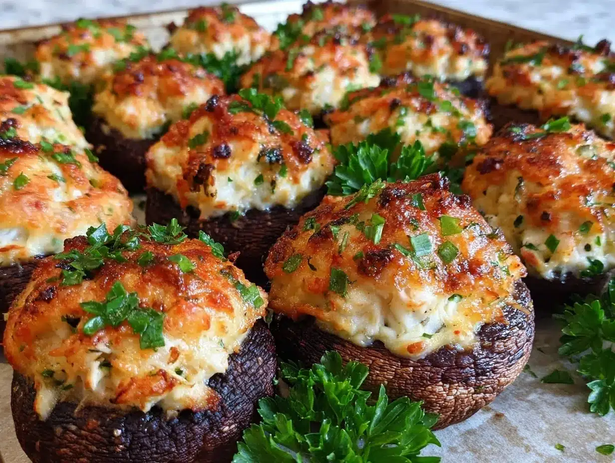 crab-stuffed mushrooms preparation steps