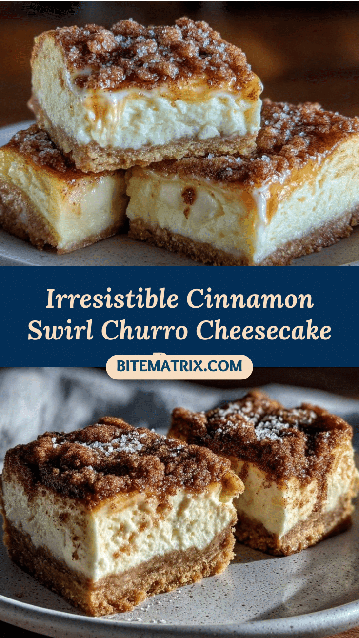 creamy churro cheesecake bars recipe