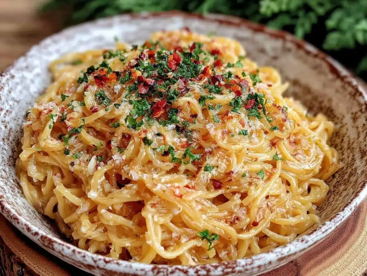 Creamy Garlic Butter Pasta preparation steps