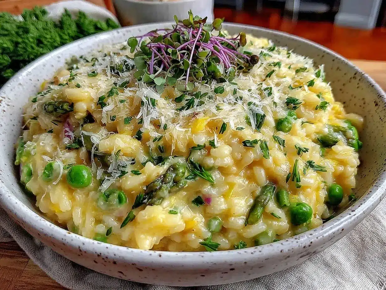 creamy spring vegetable risotto preparation steps