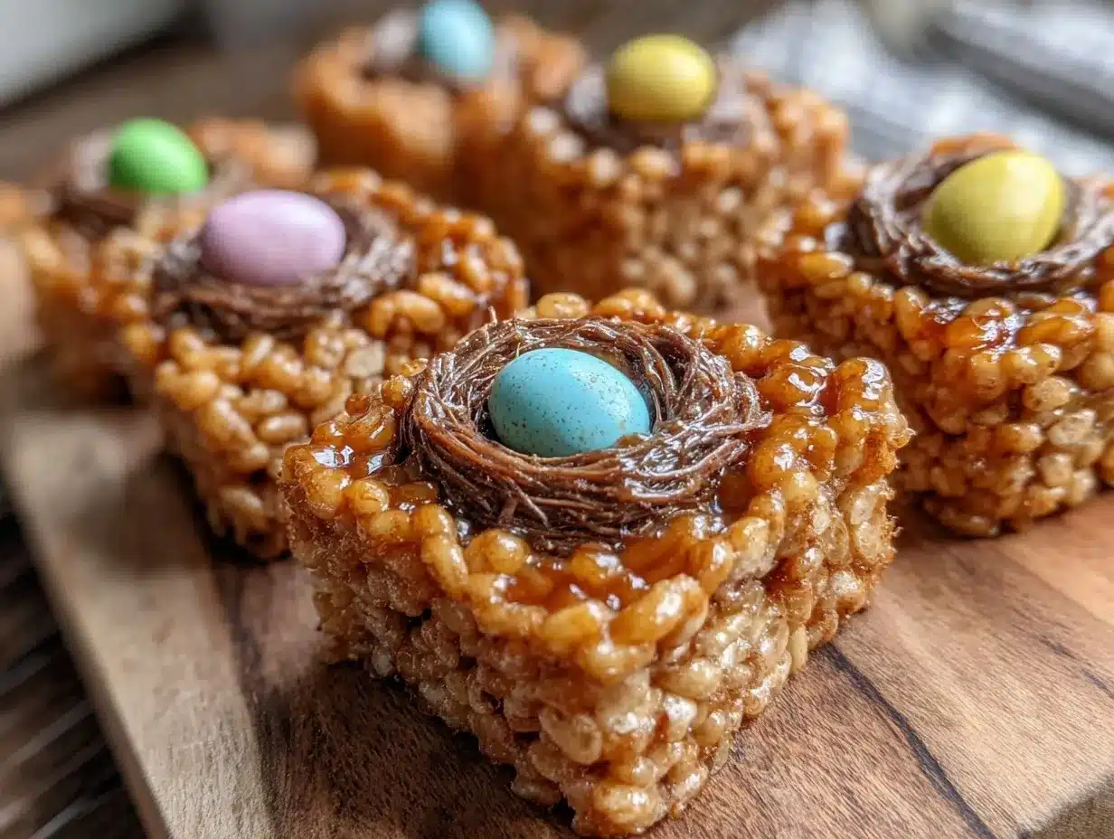 Crispy Bird’s Nest Rice Krispie Treats preparation steps