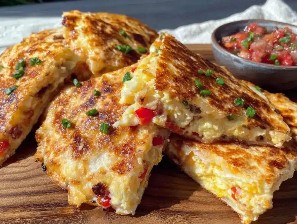 crispy breakfast quesadilla - featured image