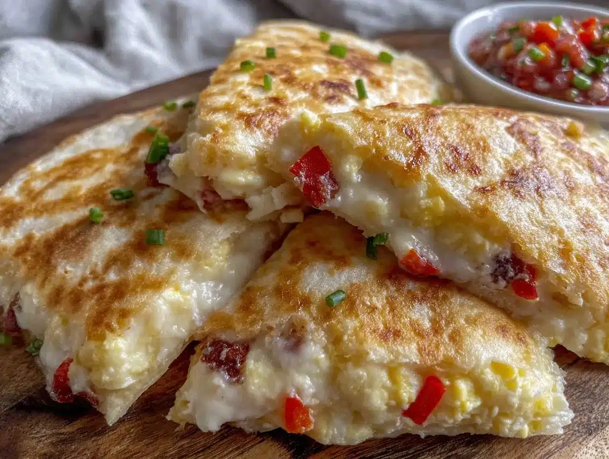 crispy breakfast quesadilla preparation steps