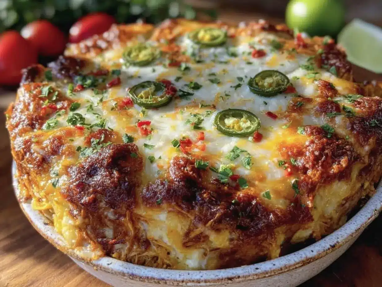 crispy cheesy chicken enchilada casserole bake preparation steps