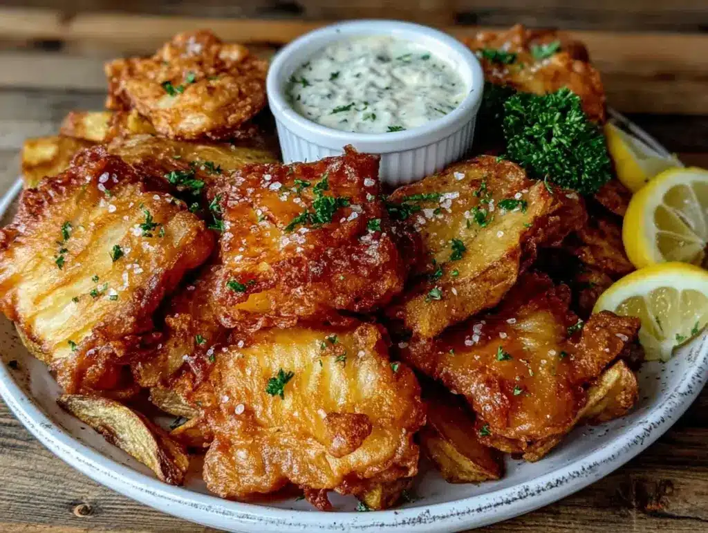 crispy fish and chips - featured image