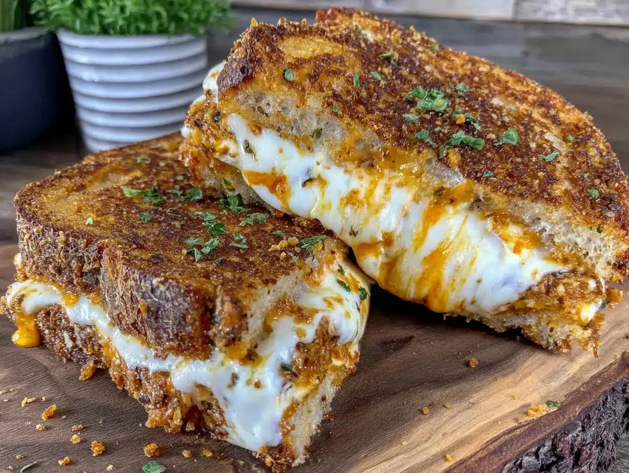 crispy gooey grilled cheese sandwich preparation steps