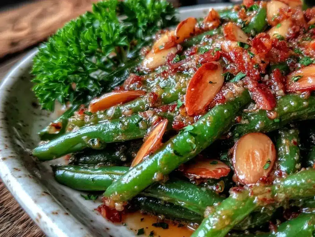 crispy green bean almondine - featured image