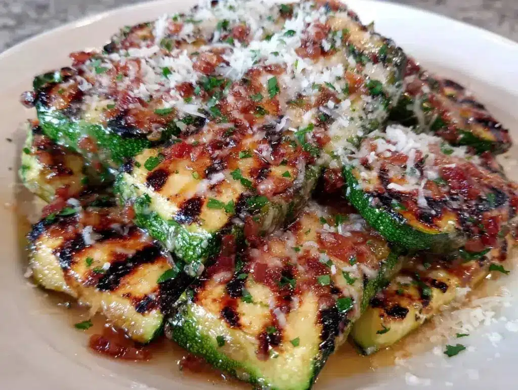 crispy grilled zucchini with parmesan - featured image