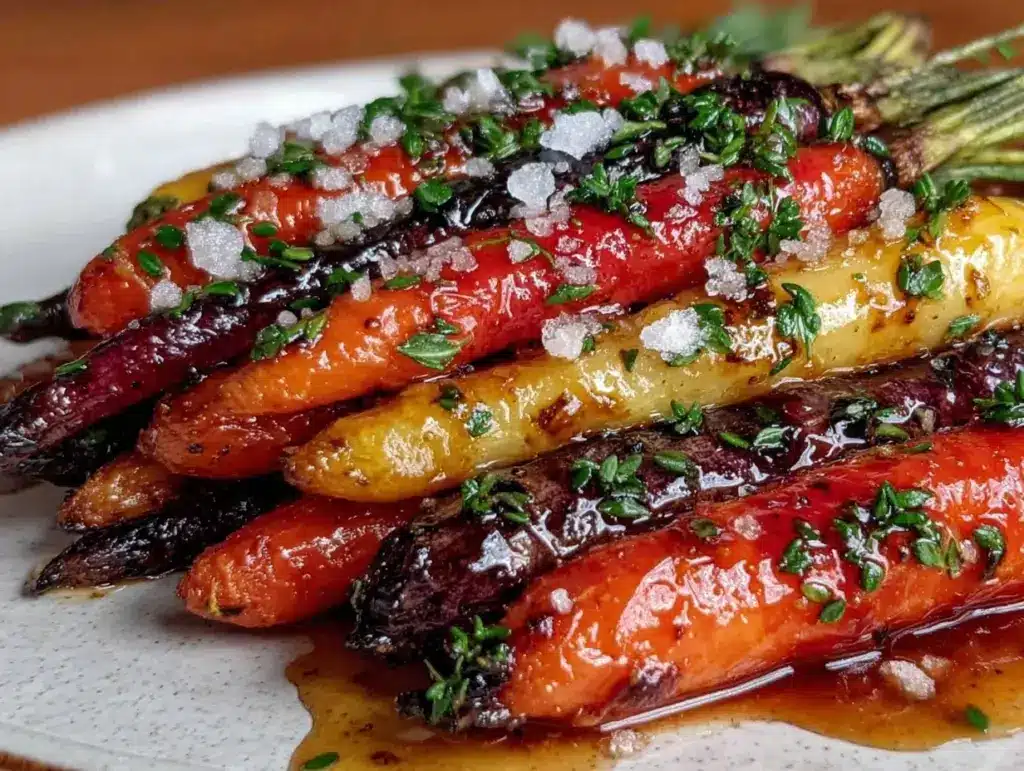 crispy roasted rainbow carrots - featured image