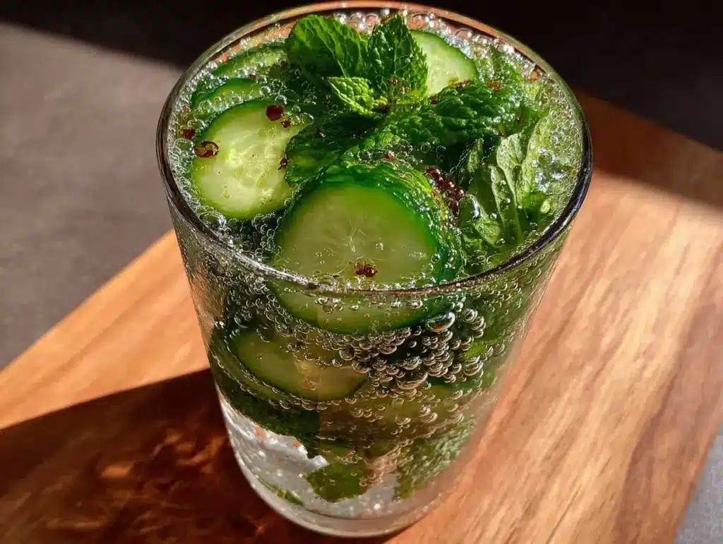 cucumber mint water recipe - featured image