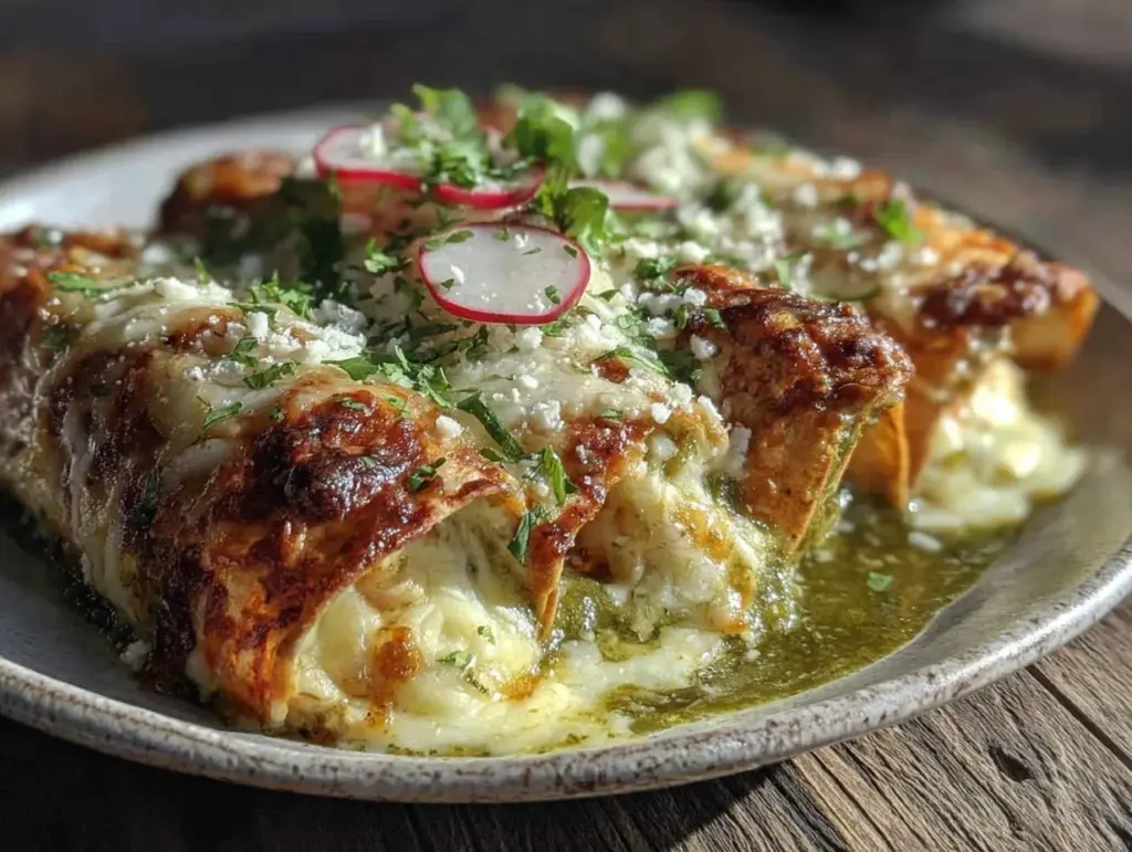easy creamy chicken enchilada verde - featured image